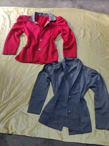 Stylish Grey and rose Casual woolen Blazer