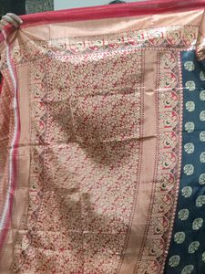 Poly Silk Black Saree With Red Corner