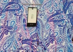Blue Paisley Print Midi Dress