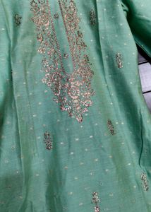 Elegant Sea Green Banarasi Silk Suit Set