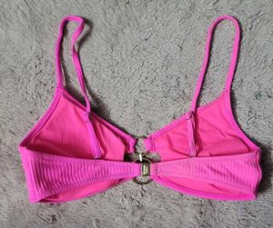Hot Pink Bikini Top with Gold Hardware