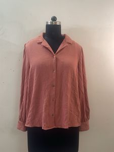 Dusty Rose Collared Button-Up Top