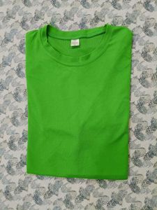 Vibrant Green Basic T-Shirt with plazzo