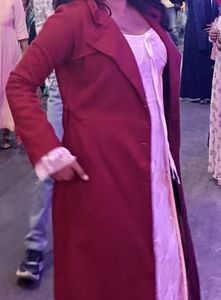 Elegant Maroon trench coat