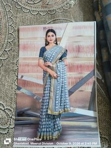 Beautiful Grey Printed Saree
