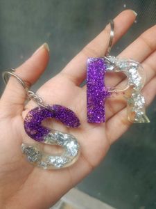 Handmade Letter Keychains - Sparkly!