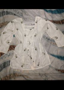 Embroidered White Kurta