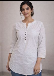 Chic White Printed Kurti Top