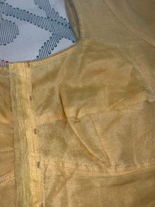 Stunning Yellow Silk Saree with Goldwork