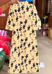 Yellow Floral Kurta Set with Pants