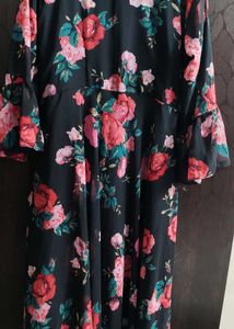 Floral Printed High Low Dress