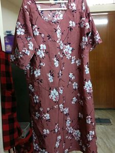 Navy Blue Printed Kurta