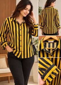 Stylish Striped Button-Up Shirt