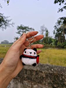 Handmade Crochet Panda Keychain