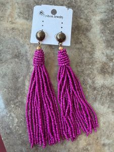 Boho Beaded Tassel Earrings
