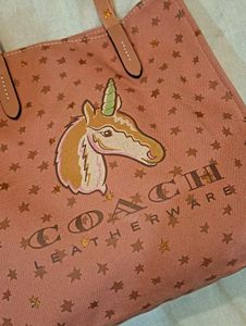 Coach Pink Unicorn Tote Bag