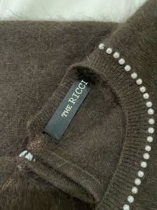 Vintage Brown Angora Blend Knit Top