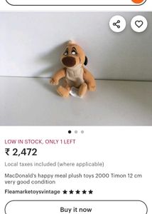Timon Plush Toy - The Lion King