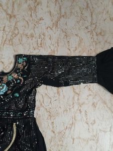 Elegant Black Embroidered Dress