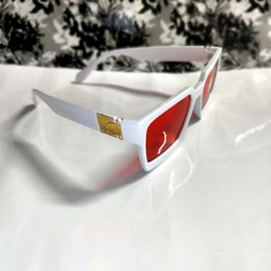 New White &amp; Red Sunglass For Men And Women