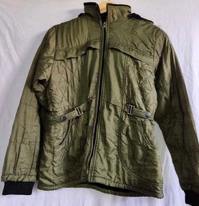Stylish Women's Olive Green Puffer Jacket