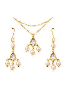 Elegant Pearl &amp; Crystal Jewellery Set