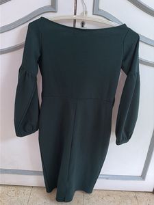 Elegant Green Wrap Dress with belt