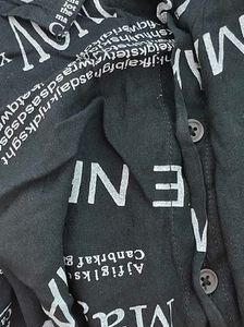 Black Newspaper Print Short Sleeve Shirt