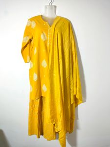 Gold Printed Kurta Set (Women's)