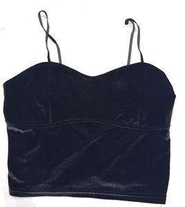 Black Velvet Crop Top