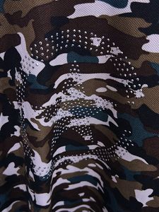 Camouflage Print T-Shirt with Embellished Detail