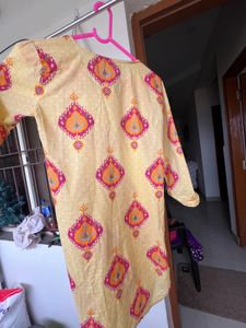 Yellow Printed Kurta