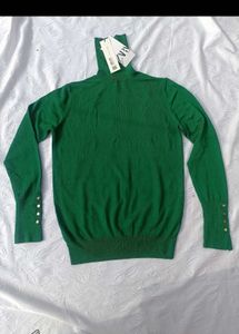 Zara Green Turtleneck Sweater