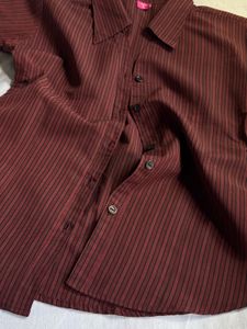 Fitted Striped Button-Up Shirt