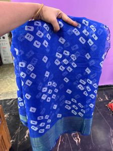 Royal Blue Bandhani Saree