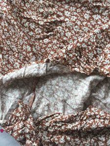 Zudio Cute Brown Floral Print Mini Dress