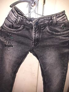 Stylish Grey Washed Denim Jeans