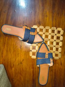 Denim Blue Flats &amp; Sandals