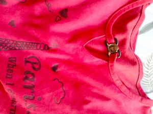 Red Eiffel Tower Long Sleeve Top