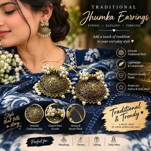 Traditional Pearl Jhumka Earrings ✨