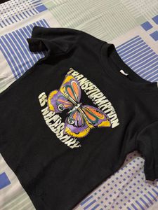 Graphic Butterfly Crop T-Shirt