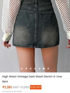 Gray Denim Mini Skirt