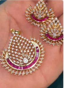Exquisite Diamond &amp; Ruby Pendant Set