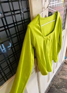 Lime Green Corset Crop Top