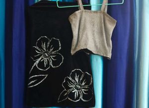 Floral Velvet Dress &amp; Top Set