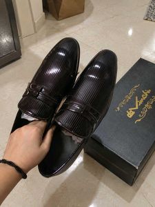 Men's Da Vinchi Cherry Black Ribbed Penny Loafers