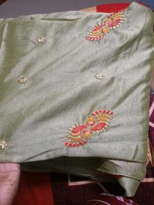 sea green saree with blouse