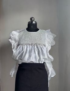 Elegant White Embellished Top