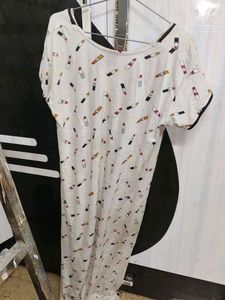 2 combo nighty Cute Lipstick Print Top