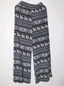 Boho Elephant Print Palazzo Pants